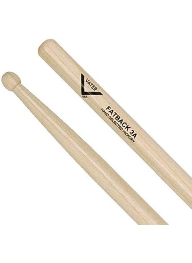 Vater 3A Wood Tip Hickory Drum Sticks, Pair - Image 3