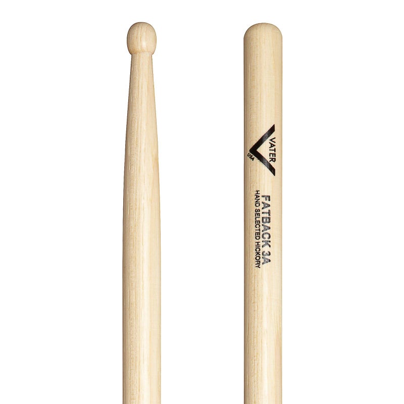Vater 3A Wood Tip Hickory Drum Sticks, Pair - Image 1