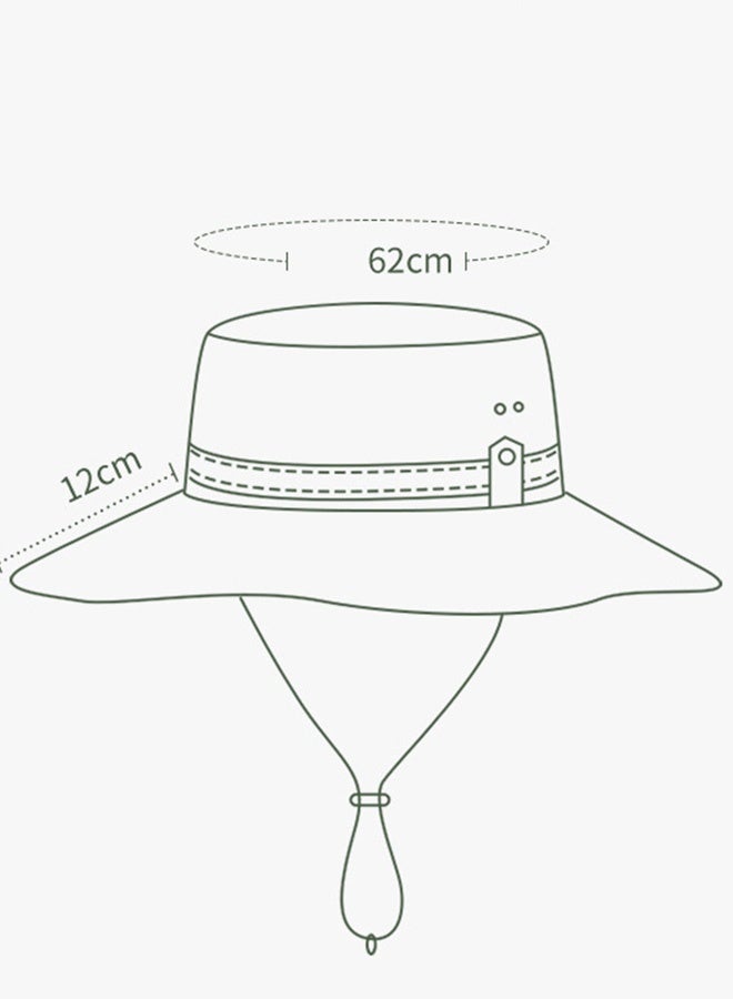 قبعة صياد واقية من الشمس لصيد الأسماك مقاومة للتآكل سريعة الجفاف قابلة للتنفس مضادة لرذاذ الماء ذات حافة كبيرة لون كاكي - Image 5