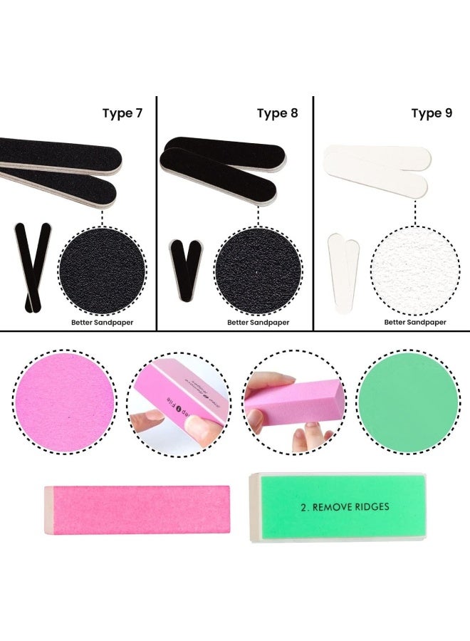 Premify Nail File Set Professional Buffer File Kit Natural Manicure Pedicure Kit Polisher Washable Buffering/Sanding Nails Filer Buffing, Nails Polish Smooth Polishing Set  - Image 4