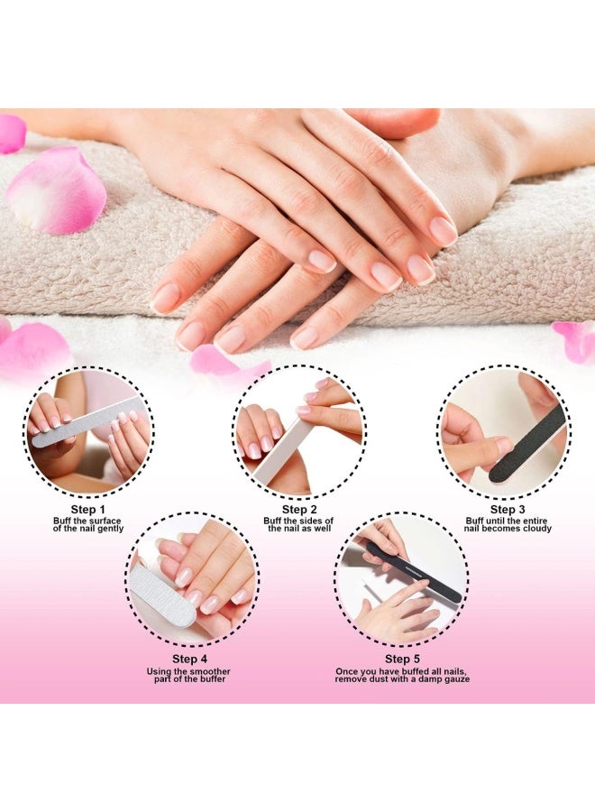 Premify Nail File Set Professional Buffer File Kit Natural Manicure Pedicure Kit Polisher Washable Buffering/Sanding Nails Filer Buffing, Nails Polish Smooth Polishing Set  - Image 5