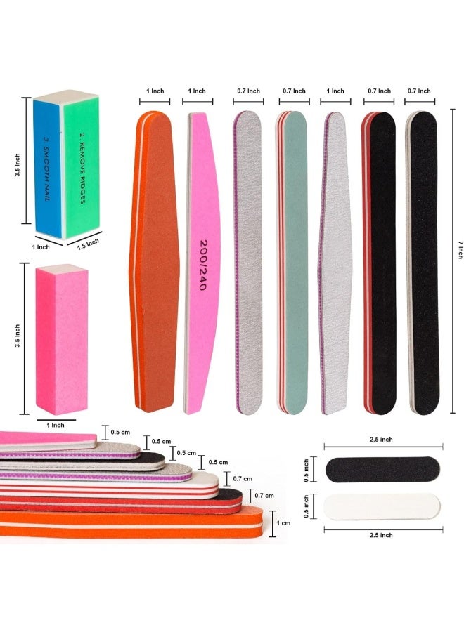 Premify Nail File Set Professional Buffer File Kit Natural Manicure Pedicure Kit Polisher Washable Buffering/Sanding Nails Filer Buffing, Nails Polish Smooth Polishing Set  - Image 2