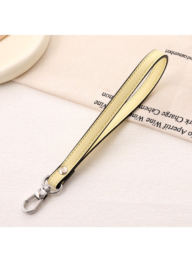 NIBEMINENT Phone Charm/ Chain Strap for Women Girls,PU Leather Rope Cell Phone Case Lanyard Wrist Strap,K5197/Light Yellow