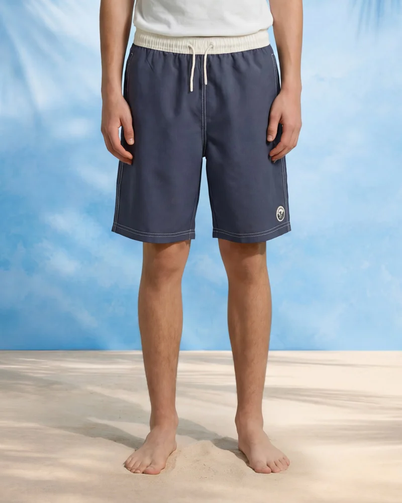 Redtag Senior Boys Grey Waistband Swim Shorts