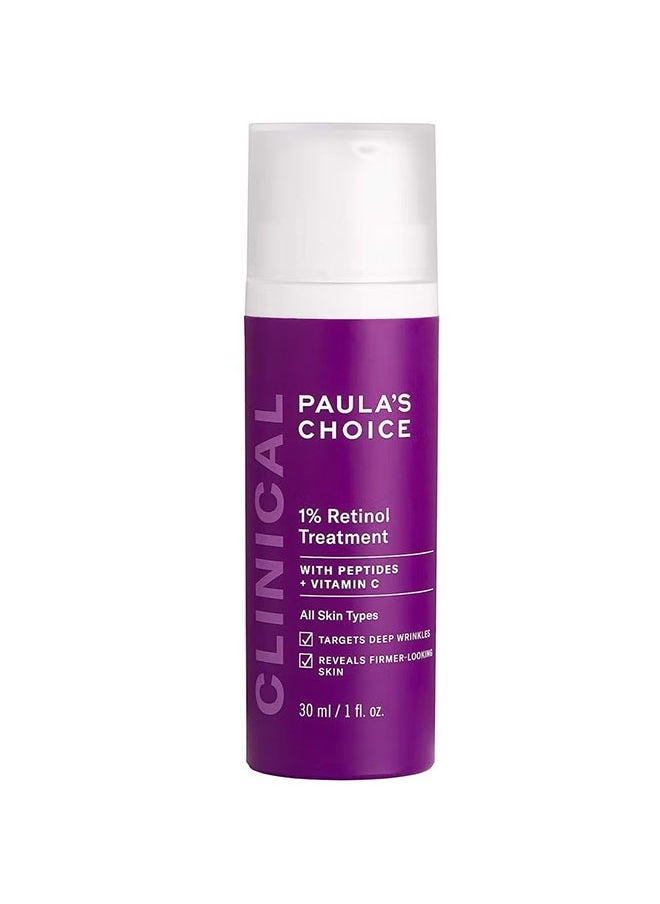 PAULA'S CHOICE 1% Retinol Treatment Cream Peptides, Vitamin C & Licorice Extract Anti-Ageing & Wrinkles 30ml  - Image 1