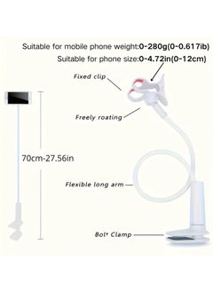 NIBEMINENT 1pc Cell Phone Clip On Stand Holder - With Grip Flexible Long Arm Lazy Bracket Mount Clamp For IPhone 15 Pro Max, 12 13 14  - Image 2