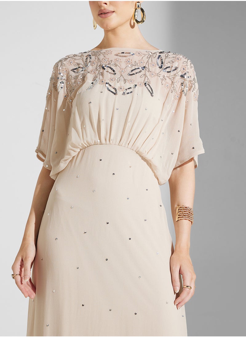 Frock and Frill Embellished Chiffon Dress  - Image 3