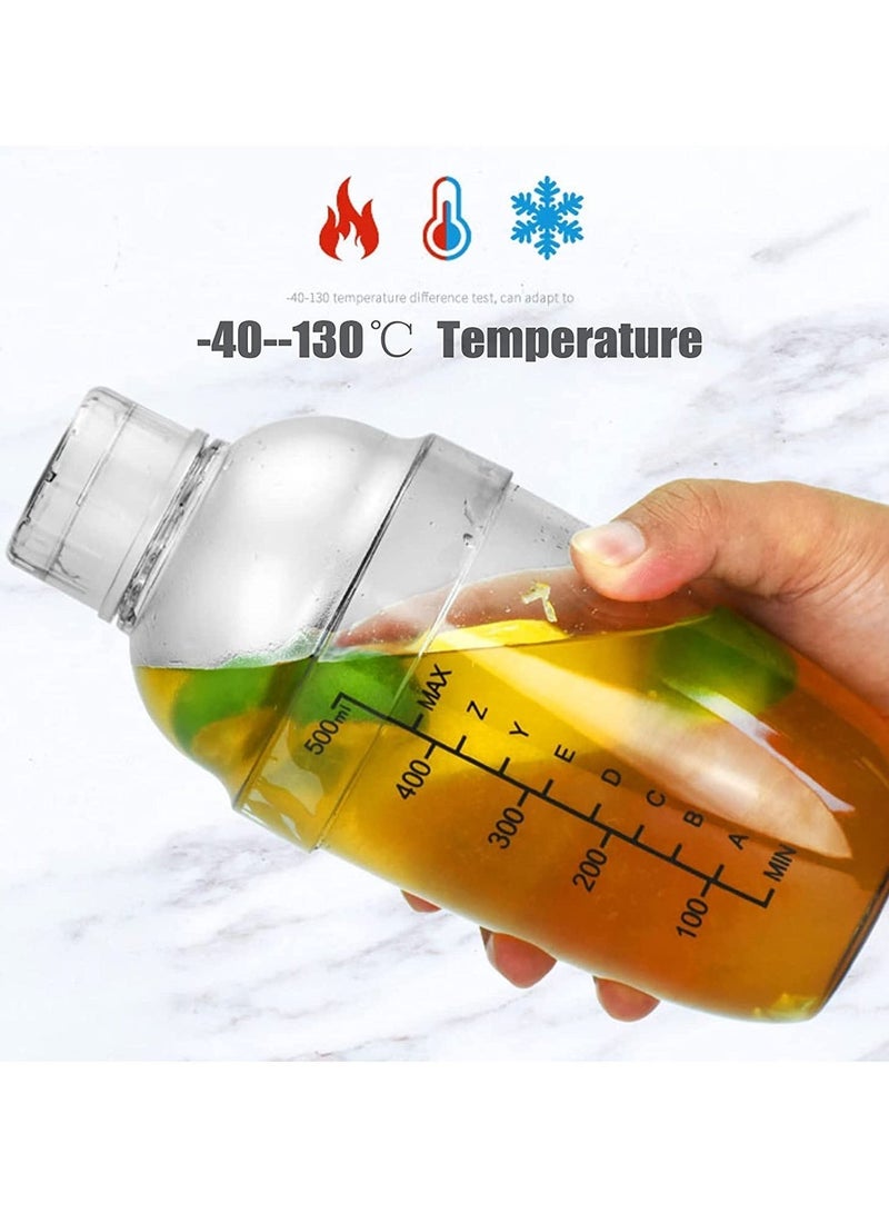 HaHaHai 530ML Transparent Shaker, Cocktail Shaker, Mixer with Scale Thickened Hand Shaker Cup Professional Mixing Tool - Image 2