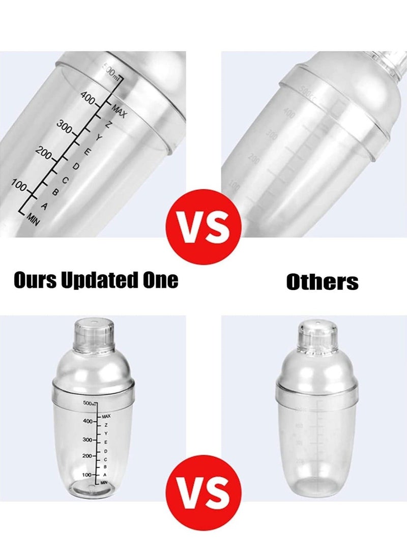 HaHaHai 530ML Transparent Shaker, Cocktail Shaker, Mixer with Scale Thickened Hand Shaker Cup Professional Mixing Tool - Image 4