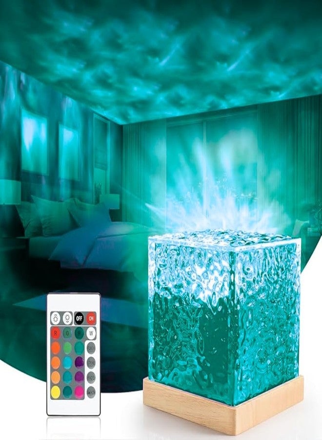 BIGXEN مصباح ليلي LED بتقنية عرض أمواج المحيط الديناميكية من BIGXEN Crystal، 16 في 1، مع جهاز تحكم عن بعد، مصباح ثلاثي الأبعاد بتأثير الماء لغرفة النوم وغرفة المعيشة، رومانسي - قطعة واحدة، متعدد الألوان - Image 1
