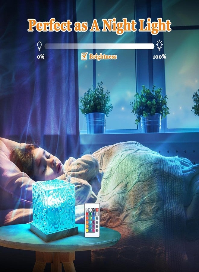 BIGXEN مصباح ليلي LED بتقنية عرض أمواج المحيط الديناميكية من BIGXEN Crystal، 16 في 1، مع جهاز تحكم عن بعد، مصباح ثلاثي الأبعاد بتأثير الماء لغرفة النوم وغرفة المعيشة، رومانسي - قطعة واحدة، متعدد الألوان - Image 5