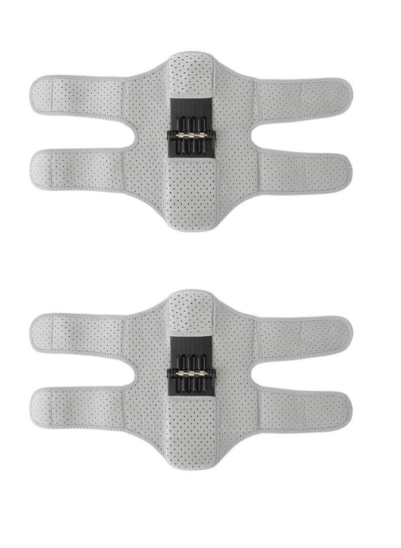Knee Compression Sleeve Support Protector Booster Breathable Powerful Spring Stabilizer Pad Knee Stabilizer Support Grey 2 Piece(2) - Image 1