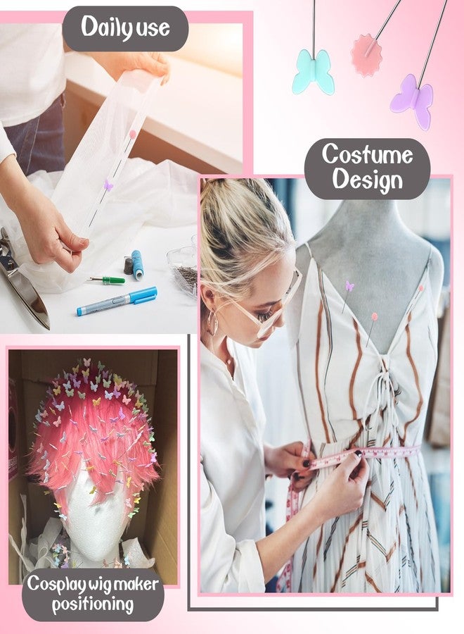 Fteven 200PCS Sewing Pins Flat Head Straight Pins Kits, Head Sewing Supplies Quilting Pins, Flower Head Sewing Pins for Fabric with Storage Boxes for Sewing DIY Projects Dressmaker Decoration - Image 3