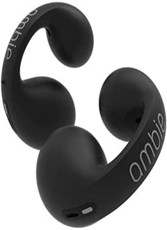 ambie sound earmuffs AM-TW01/BLACK, listening to both ears without obstruction, fully wireless, up to 6 hours of continuous playback, 2 boxes of charging, CVC 8.0 compatible microphone, equipped with