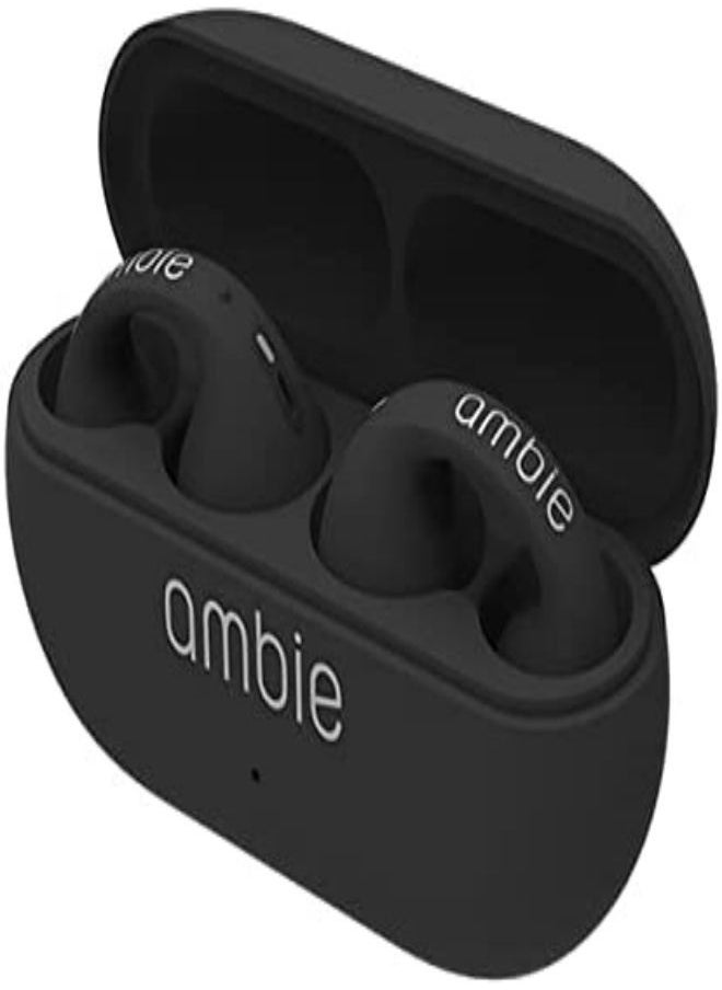 ambie - ambie sound earmuffs AM-TW01/BLACK, listening to both ears without obstruction, fully wireless, up to 6 hours of continuous playback, 2 boxes of charging, CVC 8.0 compatible microphone, equipped with - Image 1