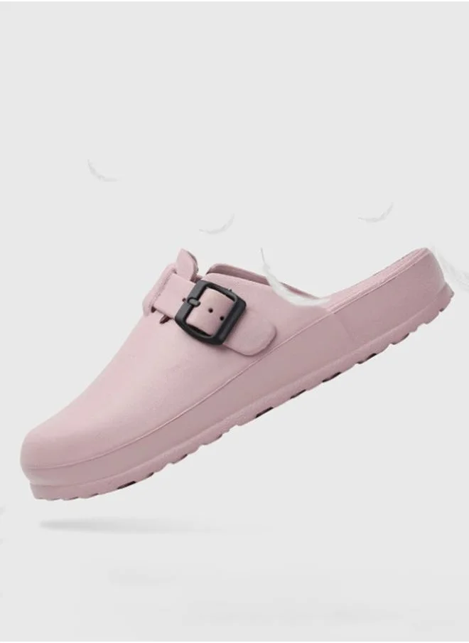 Sneak-a-Peek Buckle Detail Comfort Clogs by Styli