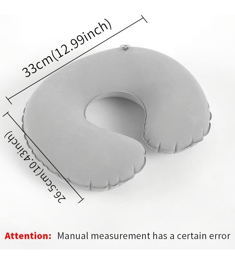 Grey Ergonomic U Shaped Neck Pillow for Travel Office Airplane Car - Image 1