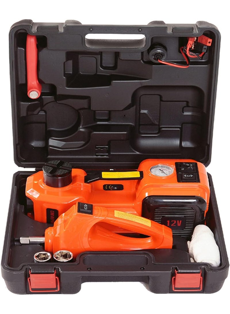 Car Jack Hydraulic 12V Electric Car Jack Kit 5 Ton (11000lbs) 145-450mm Portable Car Jack Kit Electric for SUV Auto Roadside Emergency Tool Kit with Lug Wrench Air Compressor Multifunctional - Image 1