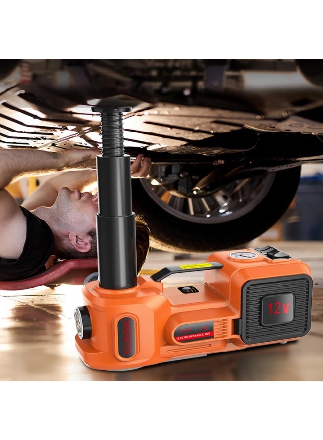 Car Jack Hydraulic 12V Electric Car Jack Kit 5 Ton (11000lbs) 145-450mm Portable Car Jack Kit Electric for SUV Auto Roadside Emergency Tool Kit with Lug Wrench Air Compressor Multifunctional - Image 5