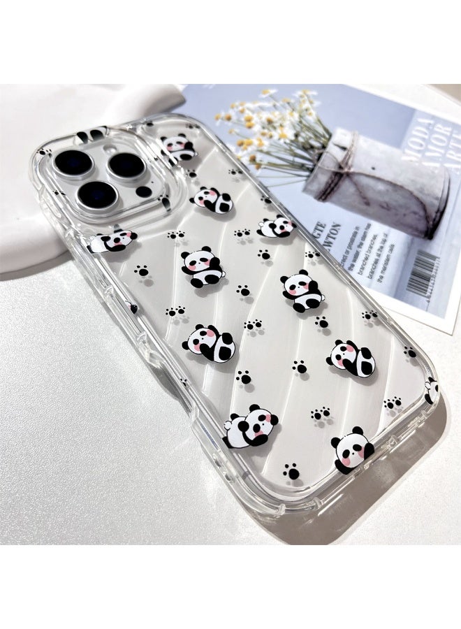 NIBEMINENT Cute Panda Protective TPU Case Cover For iPhone 16 Plus Clear - Image 1