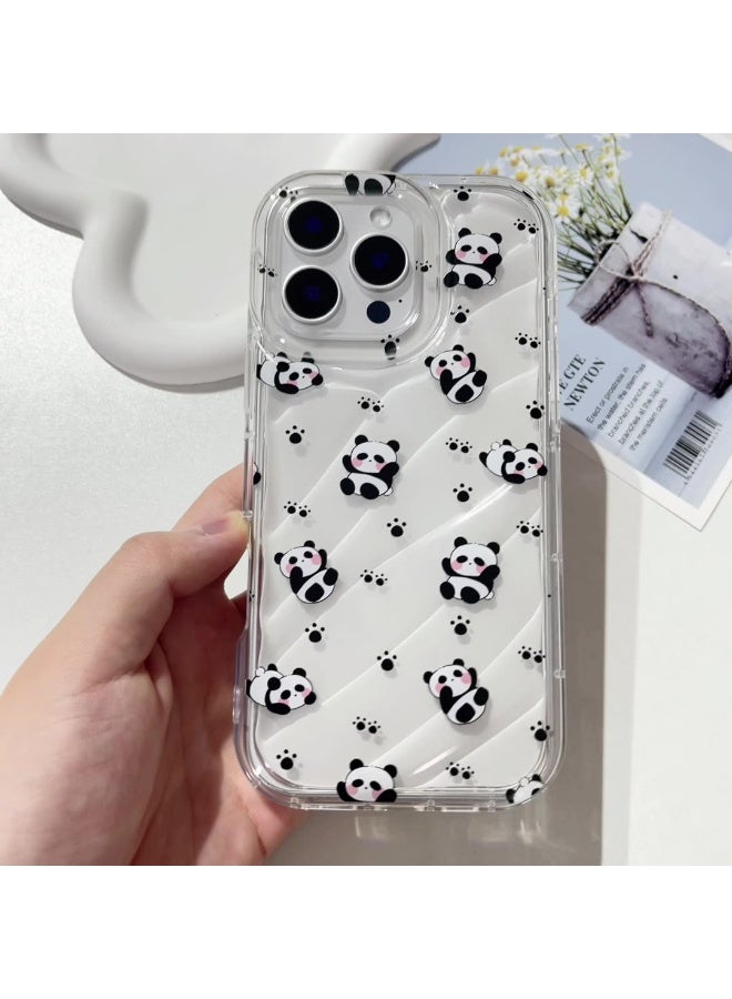 NIBEMINENT Cute Panda Protective TPU Case Cover For iPhone 16 Plus Clear - Image 2