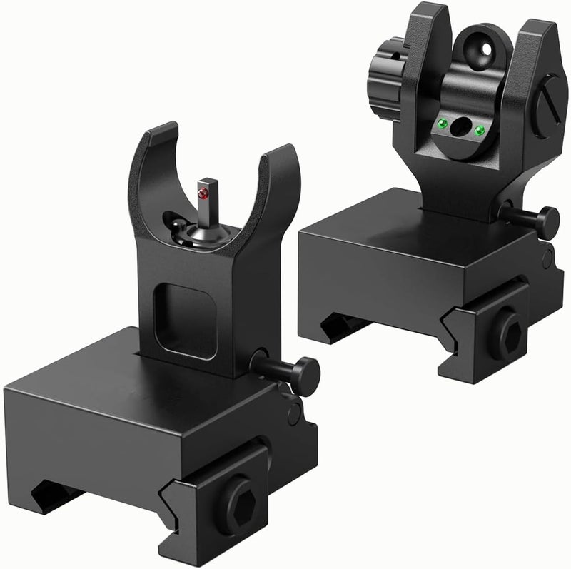 Marmot Flip Up Sight Full Metal Iron Sight & Fiber Flip Up Sights CQB & Precise Mode Gun Sights Rifle Sights - Image 1