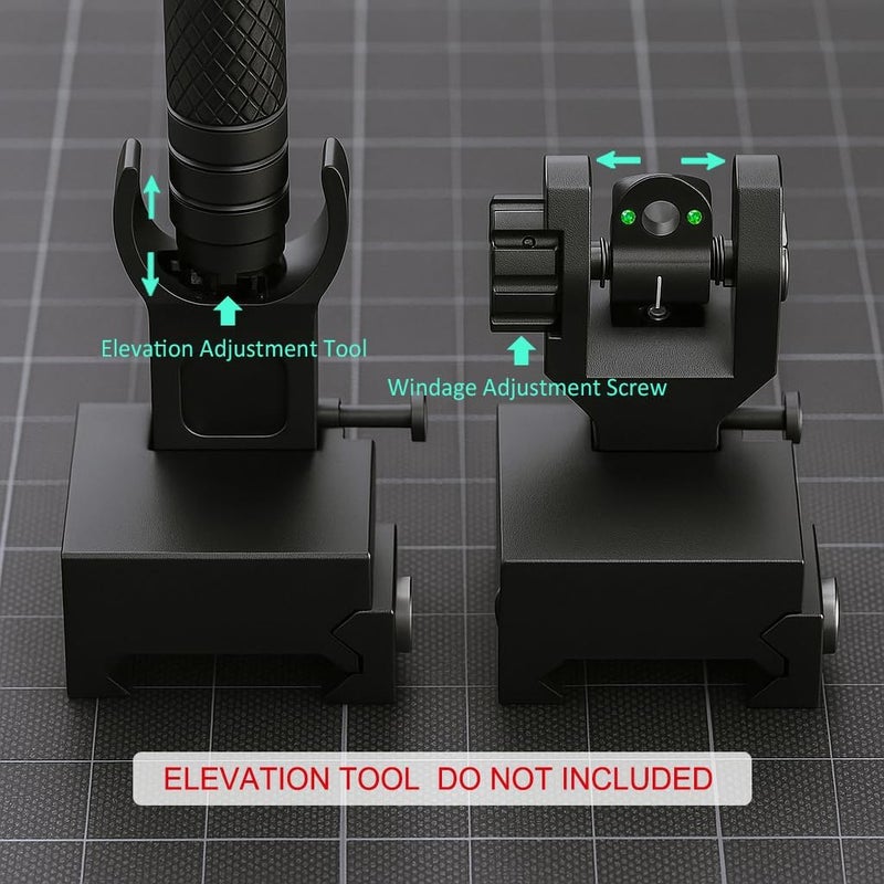 Marmot Flip Up Sight Full Metal Iron Sight & Fiber Flip Up Sights CQB & Precise Mode Gun Sights Rifle Sights - Image 4