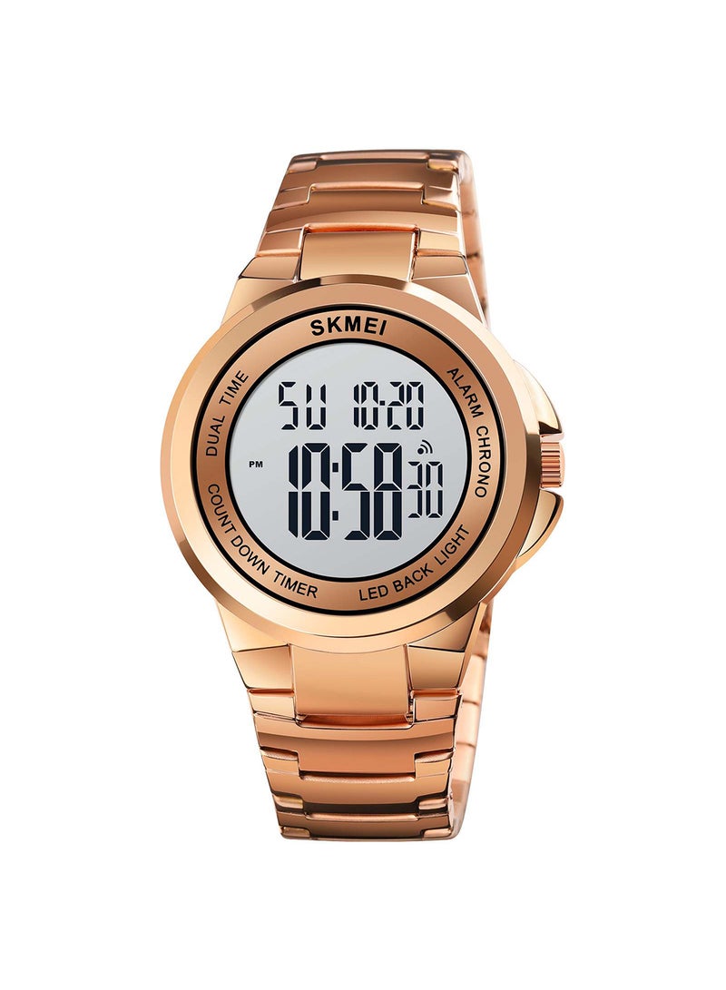 Men's Fashion Digital Stainless Steel Waterproof WristWatch 2171RGWT - Image 1