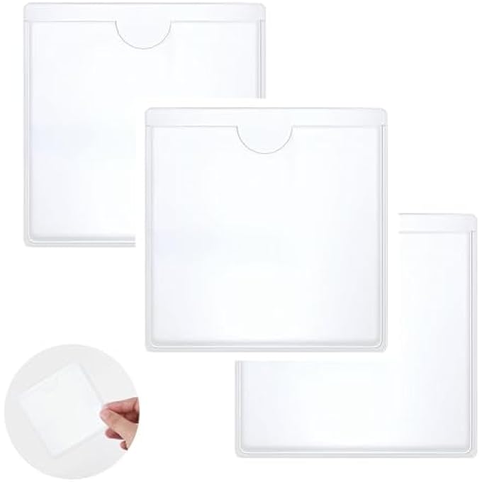 rayihni 3PCS Self-Adhesive Car Tax Disc & Parking Permit Holder for Car Windscreen, Clear Square PVC Badge Protector - Easy Stick-on Organiser for Permits and Tickets - Image 1