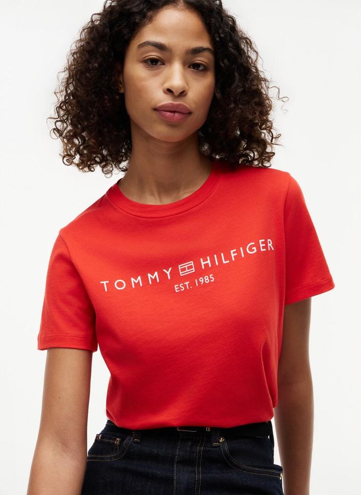 TOMMY HILFIGER Logo Jersey Crew Neck T-Shirt - Image 3
