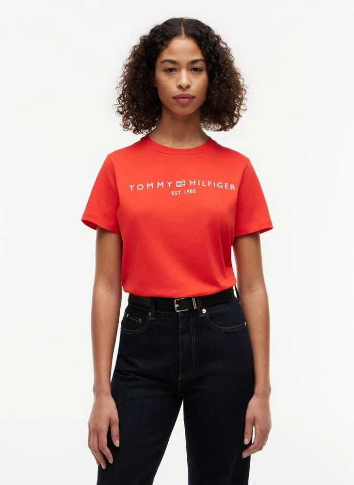 Tommy Hilfiger Logo Jersey Crew Neck T-Shirt