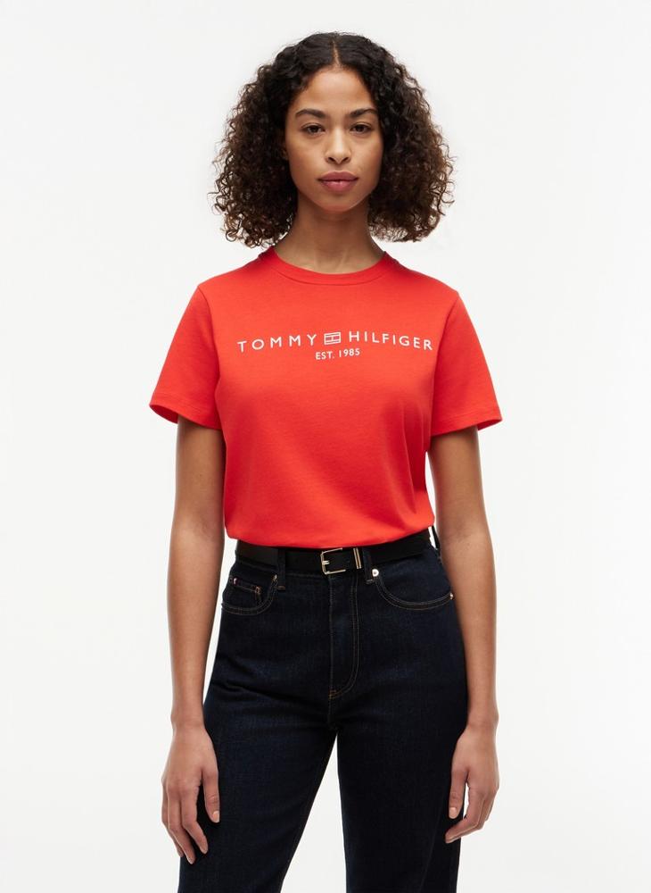 TOMMY HILFIGER Logo Jersey Crew Neck T-Shirt - Image 1