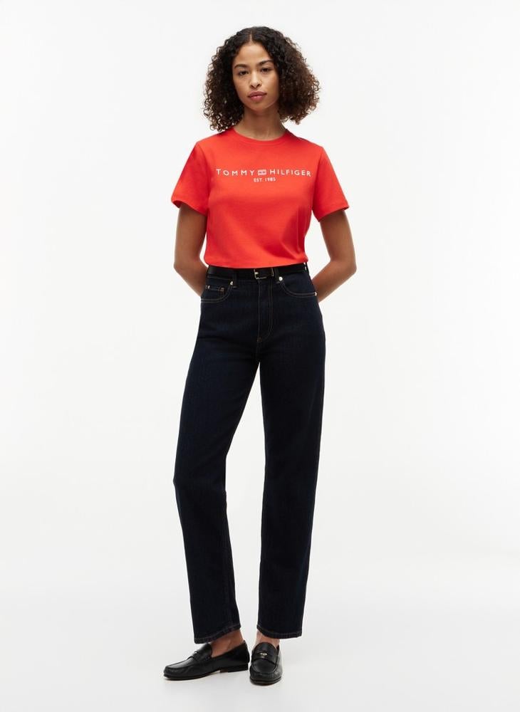 TOMMY HILFIGER Logo Jersey Crew Neck T-Shirt - Image 4