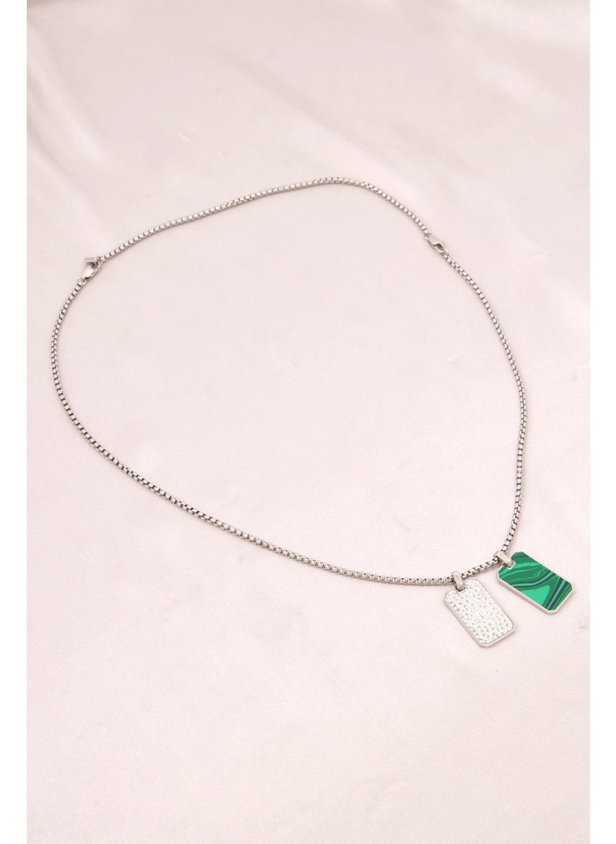 CERRUTI 1881 Men Fashion CIAGN2216102 Gem Stone Necklace, Silver  - Image 1