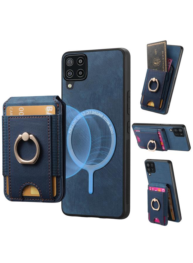 إيروريكس جراب هاتف جلدي لهاتف Samsung Galaxy A22 4G بتصميم كلاسيكي مع حامل مغناطيسي قابل للفصل وحقيبة بطاقات - Image 1