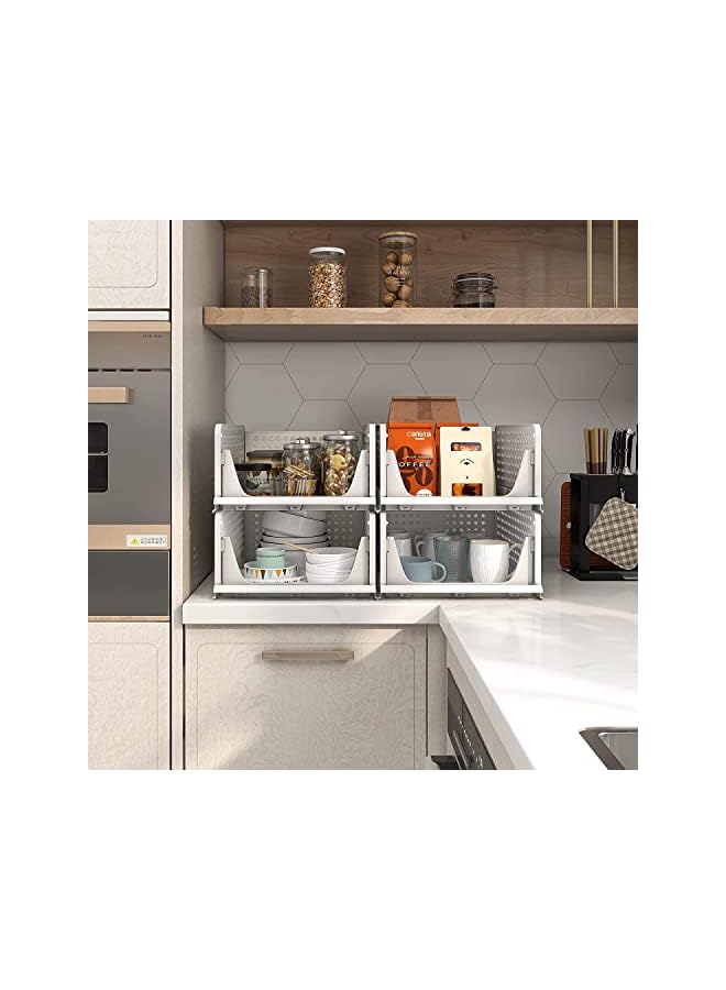 Green Tiger Wardrobe Clothes Organizer, Closet Storage Basket Stackable, 2/4 Pack Fold Pull Out Drawer Divider Expandable for Cabinet Cupboard Kitchen Bathroom Office (Drawer A-Large) - Image 2