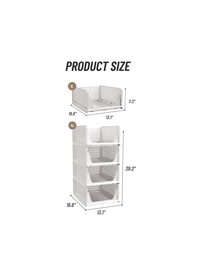 Green Tiger Wardrobe Clothes Organizer, Closet Storage Basket Stackable, 2/4 Pack Fold Pull Out Drawer Divider Expandable for Cabinet Cupboard Kitchen Bathroom Office (Drawer A-Large) - Image 3