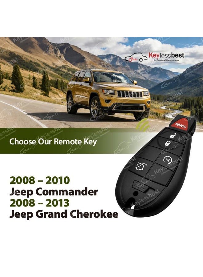 Keylessbest جهاز تحكم عن بُعد لفتح السيارة بدون مفتاح M3N5WY783X IYZ-C01C 433MHz 5 أزرار بديل لجيب كوماندر 2008-2013 جراند شيروكي - Image 2