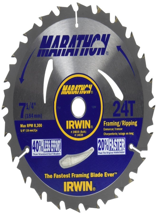 Irwin Tools 1873887 Marathon Carbide Cordless Circular Saw Blade, 7 1/4-Inch, 2-Pack - Image 1
