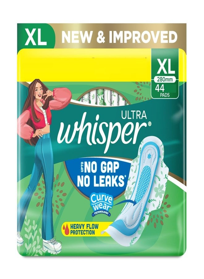 Whisper Ultra Clean Sanitary Pads - 44 Pieces (XL - Image 1