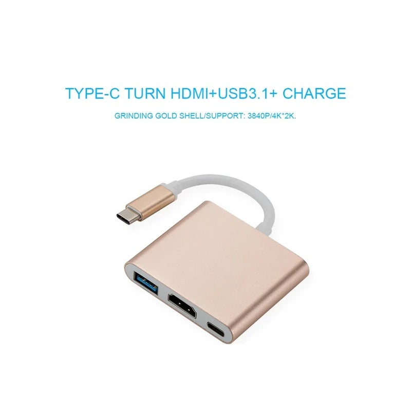 Usb c to Hd Converter Adapter Type c to HDMI-compatible/USB 3.0/Type C Adapter Type-C Aluminum For MacBook Pro/Air/Huawei Mate - Image 3