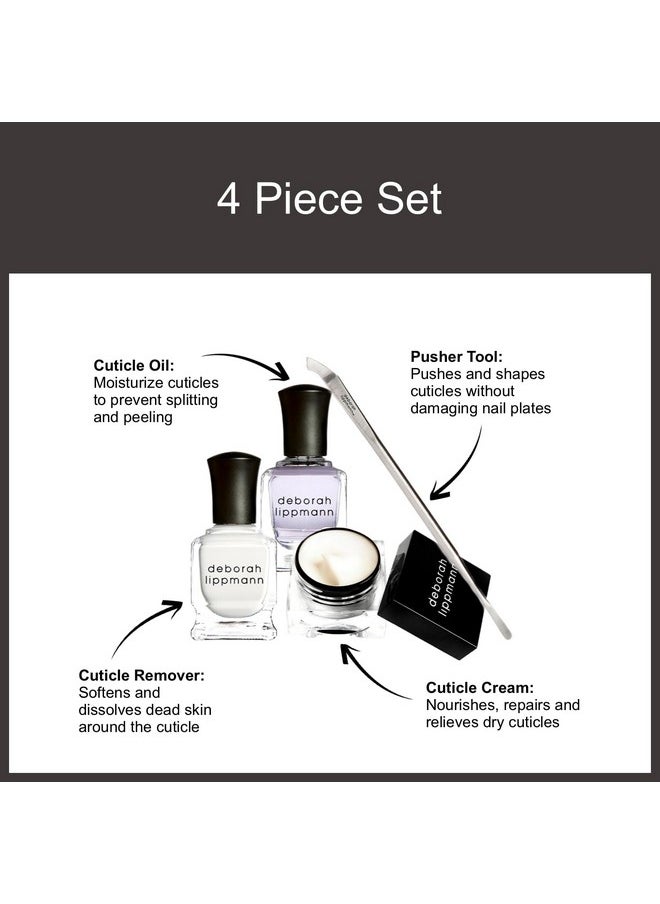 deborah lippmann - Cuticle Lab | Cuticle Oil, Remover And Pusher With Repair Cream | No Soaking, No Peeling, No Nipping | 4-Piece Set - Image 1