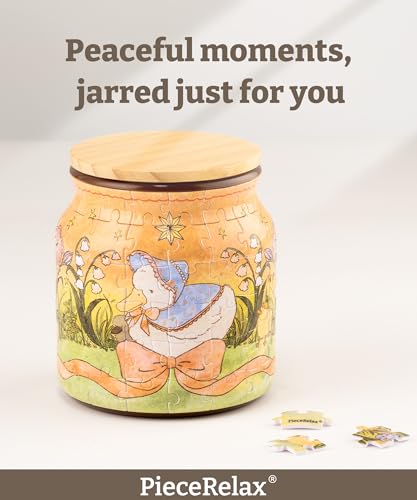 PieceRelax 3D Puzzle Jar 96 Plastic Pieces for Adults The Dreamy Duck Use Includes Divider as Pen and Utensils Holder with Wooden Lid for Kitchen Dining Study Living Room Medium BB1050 - Image 5