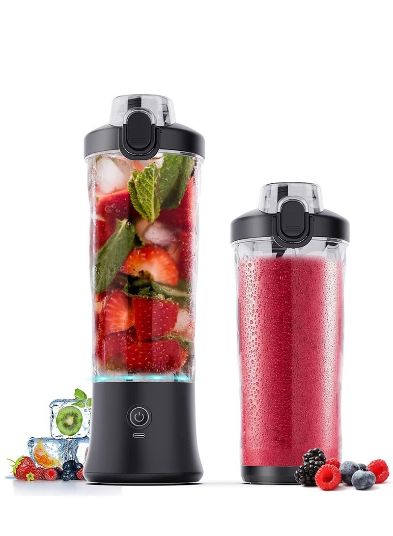SYOSI SYOSI Portable Blender, Shakes and Smoothies Waterproof Blender for Sports, Travel and Outdoors, Mini Blender USB Rechargeable with 20 oz BPA Free Blender Cups with Travel Lid - Image 1