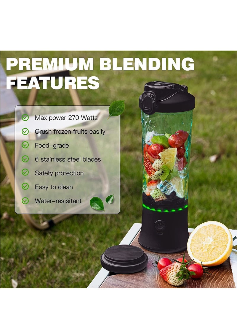 SYOSI SYOSI Portable Blender, Shakes and Smoothies Waterproof Blender for Sports, Travel and Outdoors, Mini Blender USB Rechargeable with 20 oz BPA Free Blender Cups with Travel Lid - Image 2