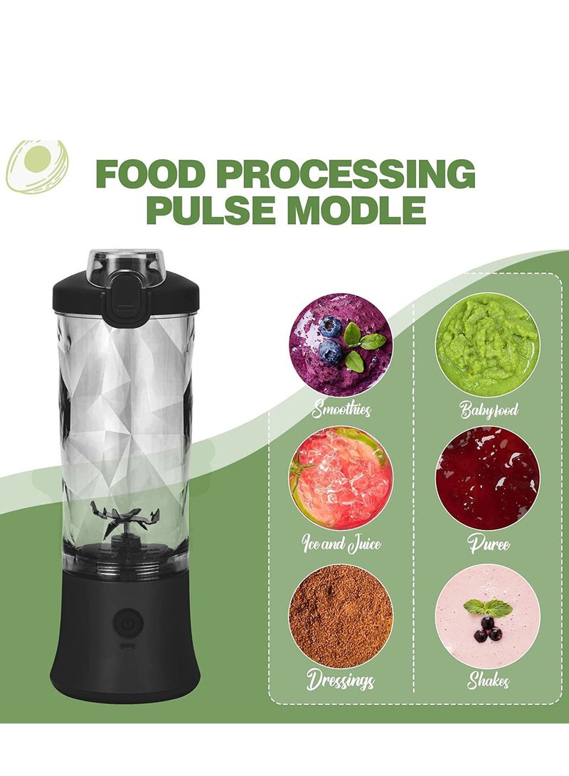 SYOSI SYOSI Portable Blender, Shakes and Smoothies Waterproof Blender for Sports, Travel and Outdoors, Mini Blender USB Rechargeable with 20 oz BPA Free Blender Cups with Travel Lid - Image 4
