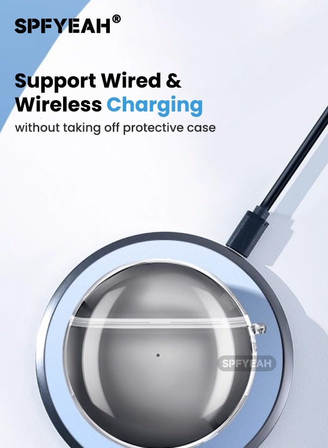 SPFYEAH Huawei FreeBuds 7i Case, Soft TPU Crystal Clear Case with Keychain Ring & Cleaner kit, Shockproof Protective Cover for Huawei FreeBuds 7i (2025), Clear - Image 4