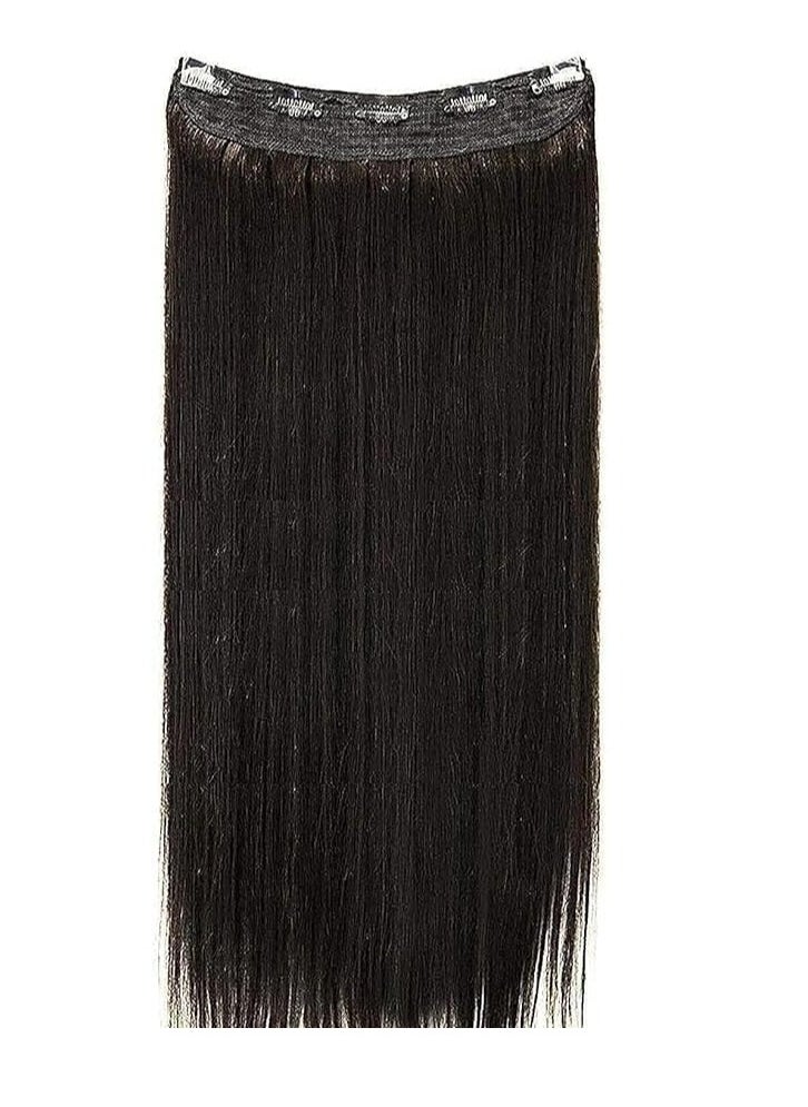 Generic - Versatile Long Wavy Straight Hair Extensions for Fine Hair for Women (Black) - Image 1