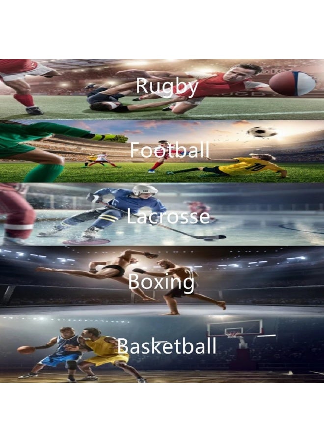 موثوقية التنبؤ واقي الفم لكرة القدم 4 قطع، واقي الفم الرياضي لكرة القدم، واقي الفم الرياضي لكرة القدم للشباب مع واقيات الفم بحزام للرياضيين الشباب والكبار، الملاكمة، اللاكروس والهوكي - Image 5