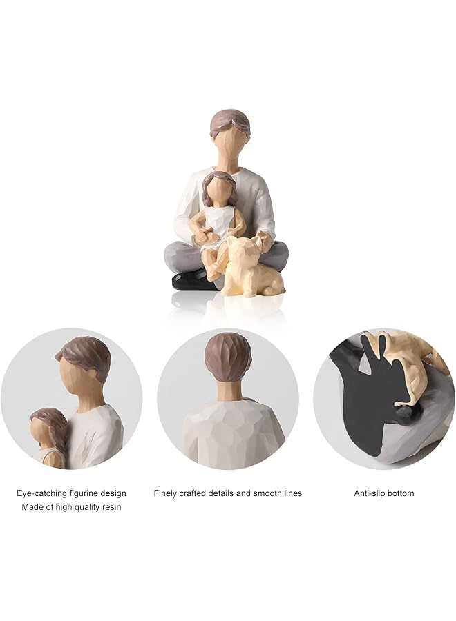 إيروريكس تماثيل صغيرة للأب وابنته منحوتة ومرسومة يدويًا هدايا للأب أو ابنته هدايا لعيد الأب أو الذكرى السنوية أو عيد الميلاد أو سطح المكتب أو ديكور المنزل أو غرفة النوم أو غرفة المعيشة - Image 5